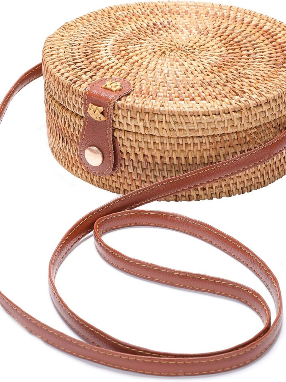 Rattan Summer Straw Beach Bag - Woven Wicker Basket Vacation Purse - Gifts for W